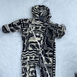 Animal print Baby Micro Fleece Hooded Bunting-Snowsuit EMS Vintage Made in USA